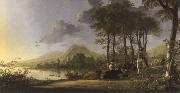 river landscape with horsemen and peasants Aelbert Cuyp